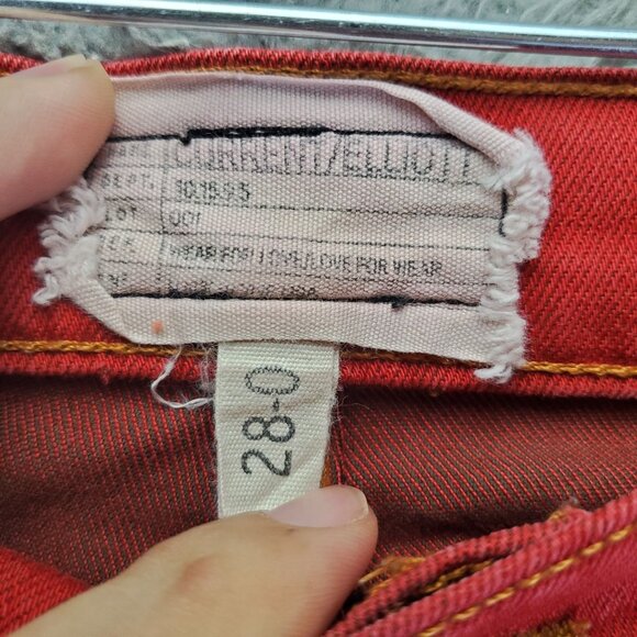 Current / Elliott Jeans Womens 28 Red Mid-Rise Skinny Fit Stretch Denim - Picture 2 of 10